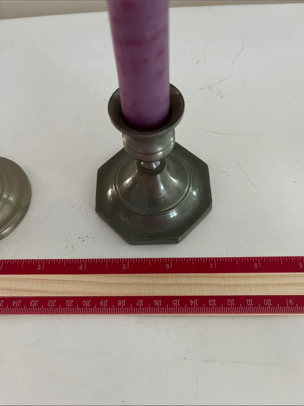 Unmatched set of 2 Pewter Candle Holders  Baldwin /Ethan Allen